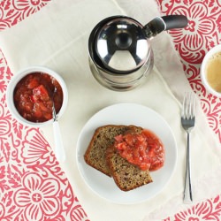 Stewed Rhubarb w/ Strawberries