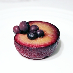 Baked Plums w/ Mascarpone