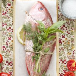 Baked Red Snapper with Roasted Veggies