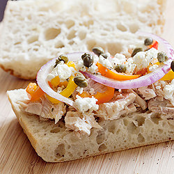 Tuna on Ciabatta with Oil & Vinegar