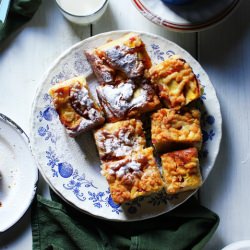 Brioche with Nectarines and Crumble