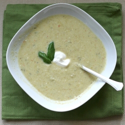 Pea and Goat Cheese Soup