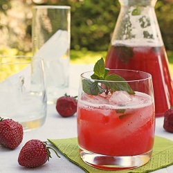 Strawberry Rhubarb Mojitos