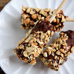 Chocolate PB Banana Pops