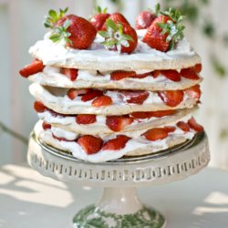 Strawberry Meringue Layer Cake