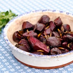 Roasted Beets with Garlic Scapes