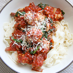 Turkey Meatballs and Spinach Sauce