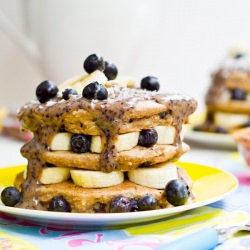 Blueberry Vanilla Vegan Pancakes