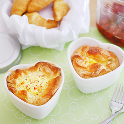 Ham & Swiss Baked Egg Soufflés