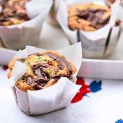 Zucchini Nutella Swirl Muffins