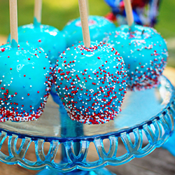 Red White & Blue Candy Apples