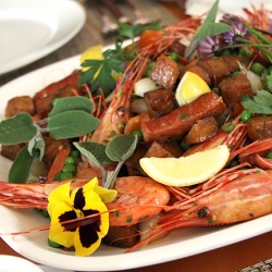 Steamed Spot Prawns