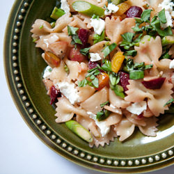 Roasted Beet, Asparagus Pasta