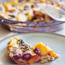 White Peach & Boysenberry Clafoutis