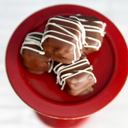 Chocolate Covered Cheesecake Bites