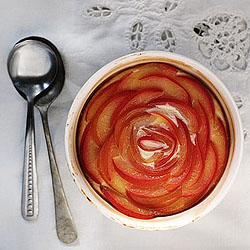 Baked Custard with Plums