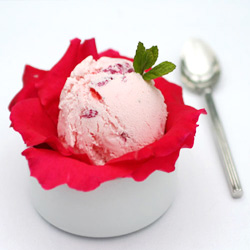 Strawberry and Rose Petal Ice Cream