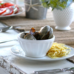 Steamed clams and mussels