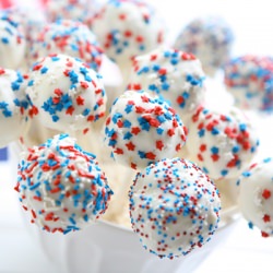 Red, White and Blue Cake Pops