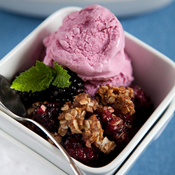 Blackberry Crisp with Ice Cream