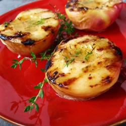 Grilled Peaches with Thyme Honey