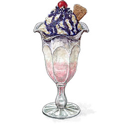 Red, White and Blue Sundae