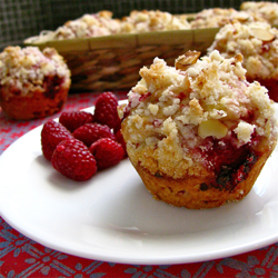 Raspberry Lemon Crumble Muffins