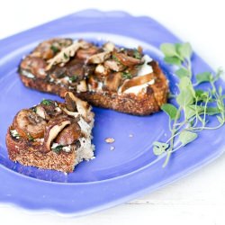 Mushroom Bruschetta w/ Goat Cheese