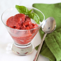 Strawberry Basil Sorbet