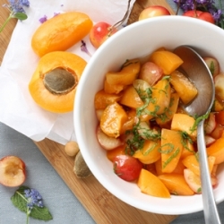 Mint infused Apricot & Cherry Salad