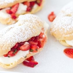 Strawberry Basil Éclairs