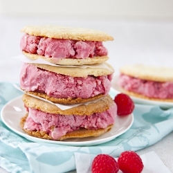 Raspberry Ice Cream Sandwiches