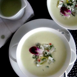 Cucumber Soup with Lobster Salad