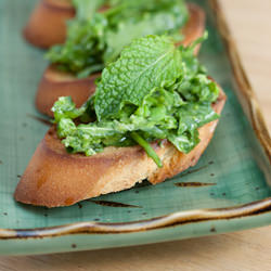 Arugula and Fava-Bean Crostini