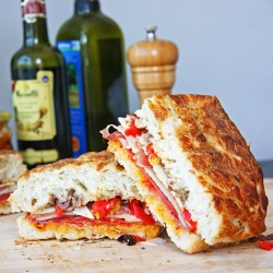 Grilled Antipasto Focaccia Sandwich