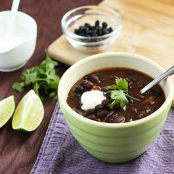 Black Beans & a Brown Table