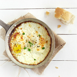 Creamy Parmesan Baked Eggs