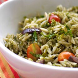 Orzo Salad with Kale Pesto