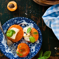 Buttered Apricots & Goat Cheese