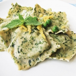 Mint and Pea Ravioli