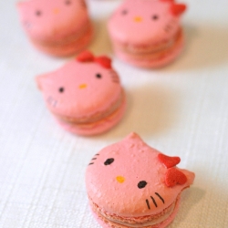 Rhubarb Hello Kitty Macarons