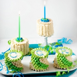 Mini Ruffled Birthday Cakes