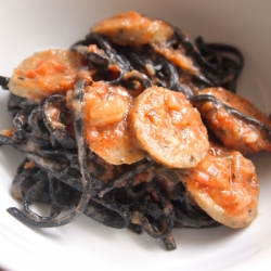 Squid Ink Pasta w/ Sausage