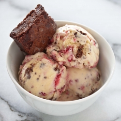 Raspberry Swirl & Brownie Ice Cream