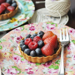 Berry Rose Chocolate Ganache Tart