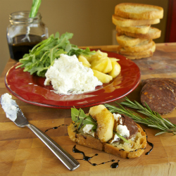 Peach and Ricotta Crostini