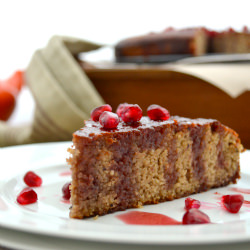 Pomegranate Soaked Almond Cake