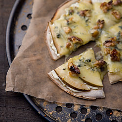 Pear Pizza with Stilton & Walnuts