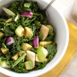 Raw Kale, Apple & Avocado Salad