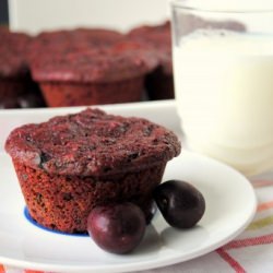 Chocolate Beet Cherry Muffins